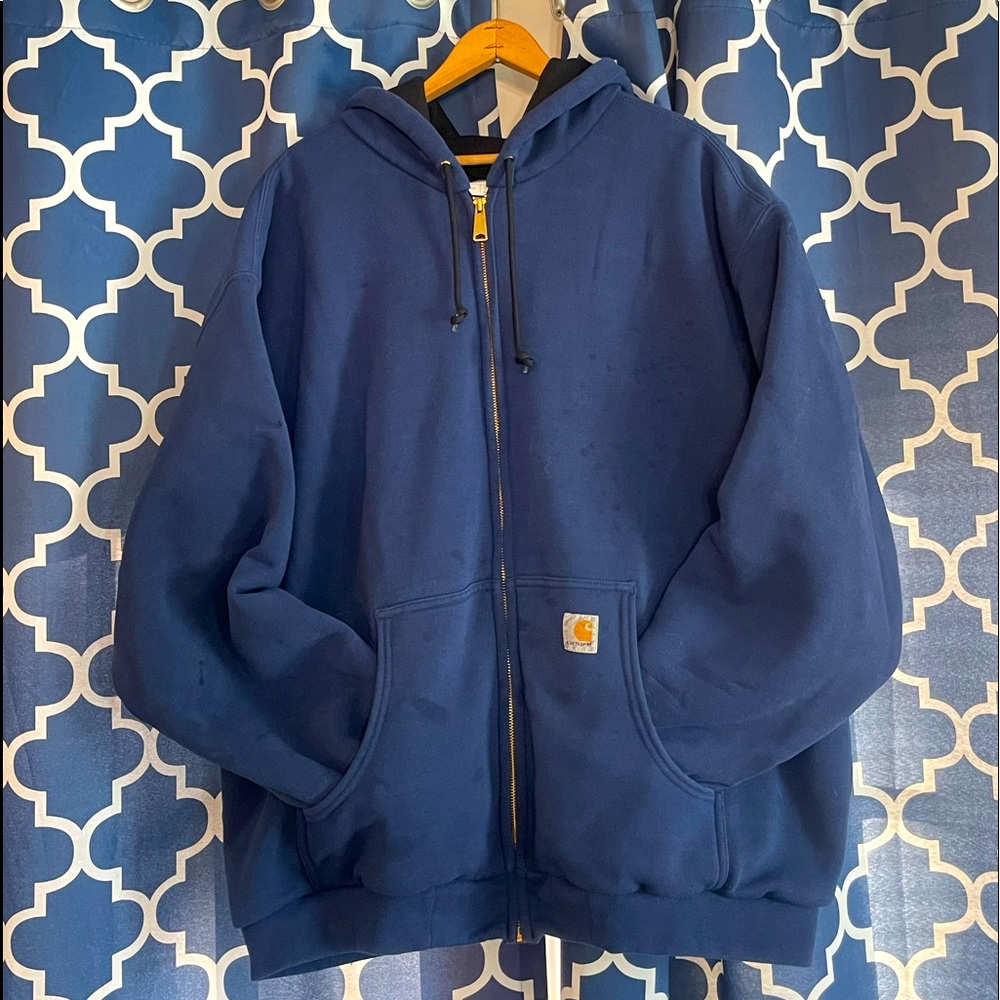 Carhartt J149NVY 2XL reg full zip insulated swt shrt